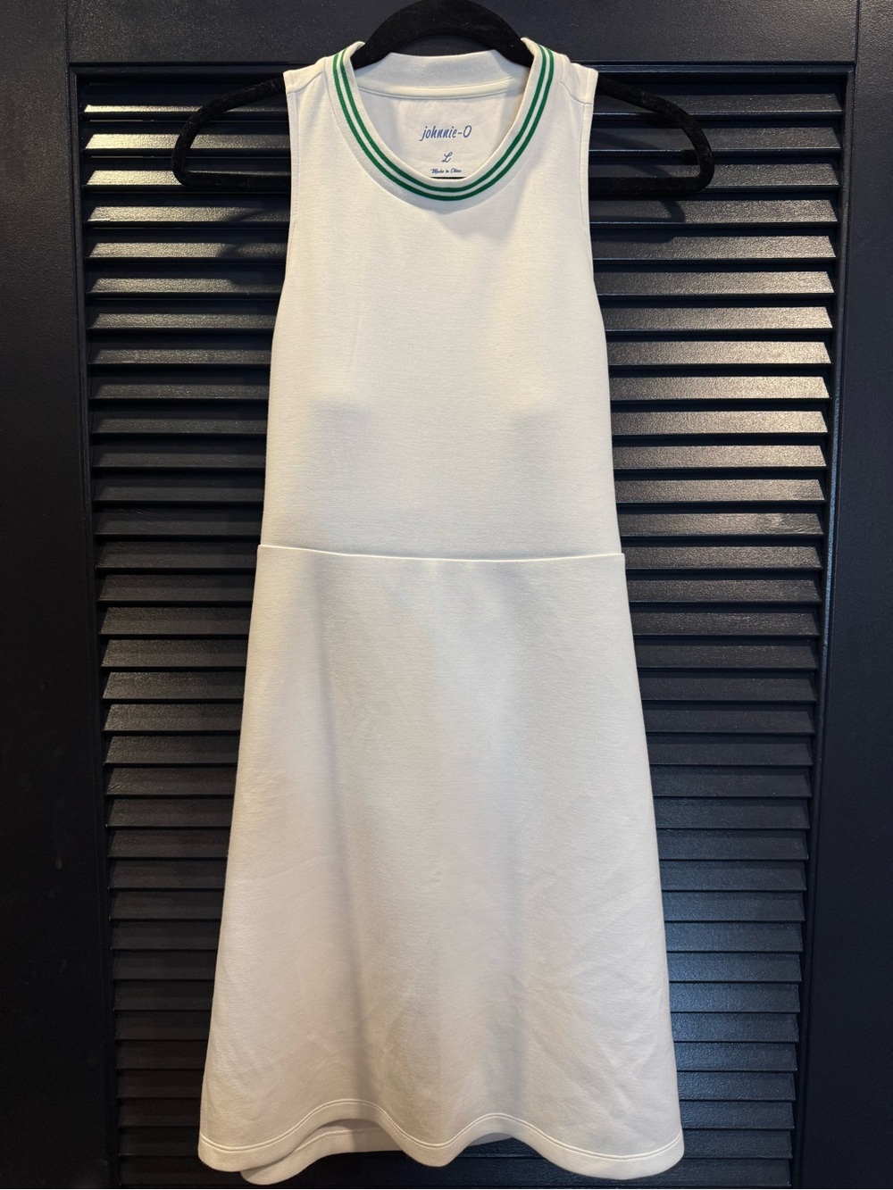Johnnie-O White Performance Open Back Golf Tennis Dress Built In Bra Size Large